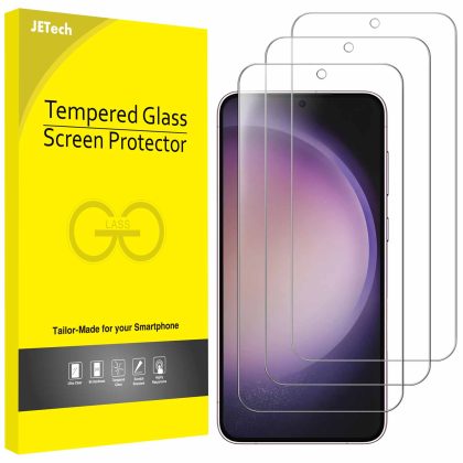 JETech Screen Protector for Samsung Galaxy S23  / S23 Plus 5G 6.6-Inch, Tempered Glass Film, Fingerprint ID Compatible, HD Clear, 3-Pack