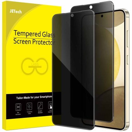 JETech Privacy Screen Protector for Samsung Galaxy S24 5G 6.2-Inch, Anti-Spy Tempered Glass Film, Fingerprint ID Compatible, 2-Pack