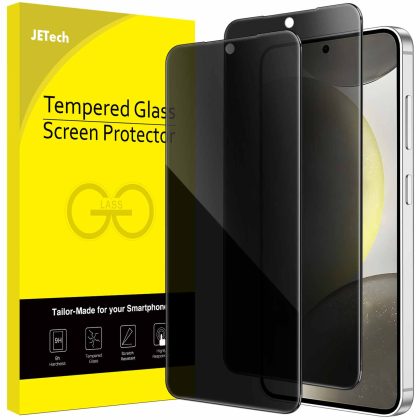 JETech Privacy Screen Protector for Samsung Galaxy S24  / S24 Plus 5G 6.7-Inch, Anti-Spy Tempered Glass Film, Fingerprint ID Compatible, 2-Pack