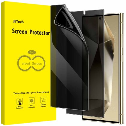JETech Privacy Screen Protector for Samsung Galaxy S24 Ultra 5G 6.8-Inch, Anti-Spy Flexible TPU Film, Fingerprint Unlock Compatible, 2-Pack