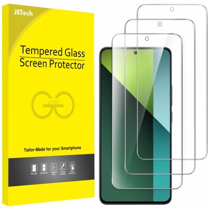 JETech Screen Protector for Xiaomi Redmi Note 13 Pro 5G, 9H Tempered Glass Film, Anti-Scratch, HD Clear, 3-Pack