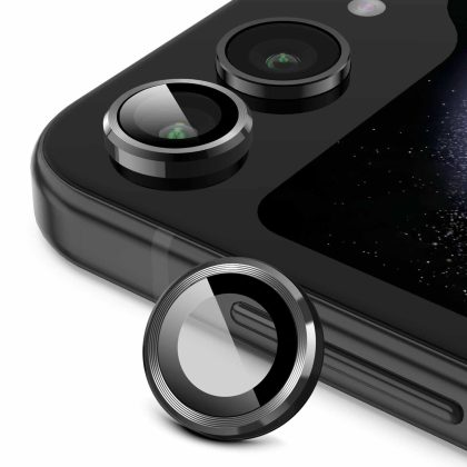 JETech Camera Lens Protector for Samsung Galaxy Z Flip 5, 9H Tempered Glass Metal Individual Ring Cover, HD Clear, 2-Pack