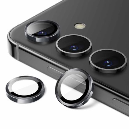 JETech Camera Lens Protector for Samsung Galaxy S24  / S24 Plus, 9H Tempered Glass Metal Individual Ring Cover, Easy Installation Tray, HD Clear, 1 Set