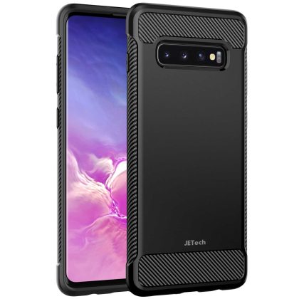 JETech Slim Fit Case Compatible with Samsung Galaxy S10 Plus S10 , Thin Phone Cover with Shock-Absorption and Carbon Fiber Design