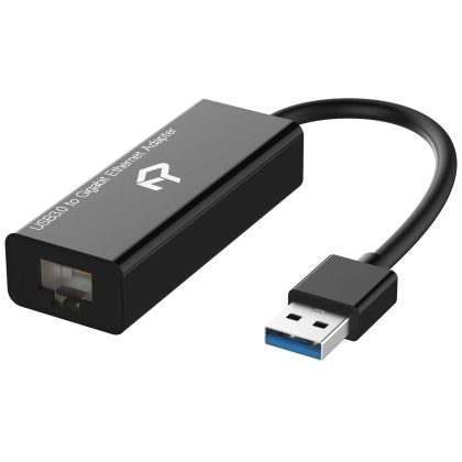 Rankie USB Network Adapter, USB 3.0 to RJ45 Gigabit, Black