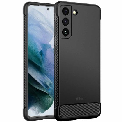 JETech Slim Fit Case Compatible with Samsung Galaxy S21 5G (NOT for Plus  ) 6.2-Inch, Thin Phone Cover with Shock-Absorption and Carbon Fiber Design