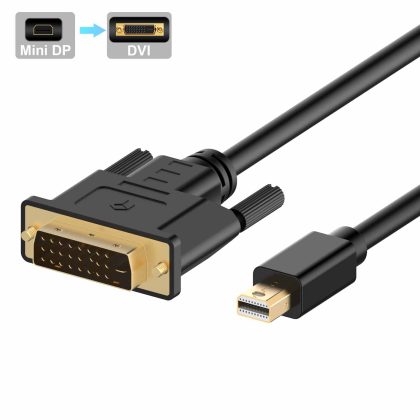 Rankie Mini DisplayPort (Mini DP) to DVI Cable, Thunderbolt Port Compatible, Gold Plated