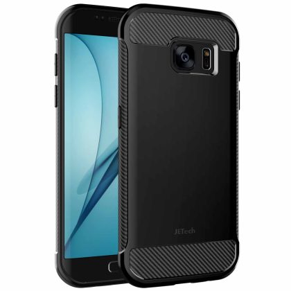 JETech Slim Fit Case Compatible with Samsung Galaxy S7 Edge 5.5-Inch, Thin Phone Cover with Shock-Absorption and Carbon Fiber Design