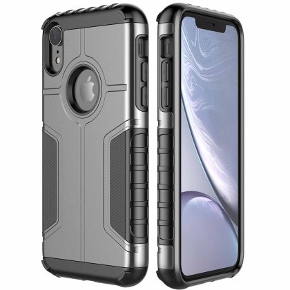 JETech Shockproof Case for iPhone XR, Dual Layer Protective Phone Cover with Shock-Absorption, Grey