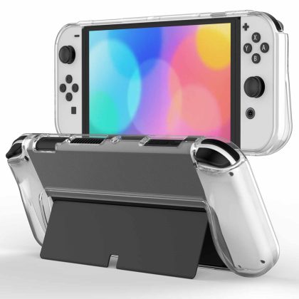 JETech Protective Case for Nintendo Switch (OLED Model) 7-Inch 2021 Release, Grip Cover with Shock-Absorption and Anti-Scratch Design, HD Clear