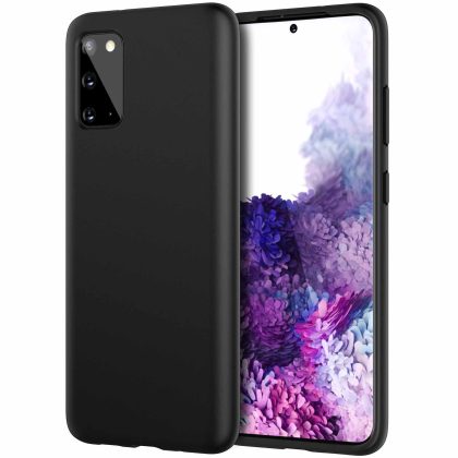 JETech Silicone Case Compatible with Samsung Galaxy S20 (NOT for Plus  ), 6.2-Inch, Silky-Soft Touch Full-Body Protective Case, Shockproof Cover with Microfiber Lining, Black