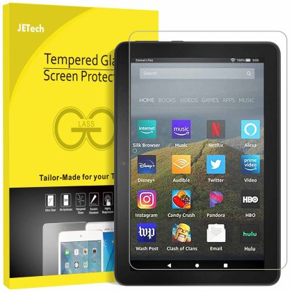 JETech Screen Protector for All-New Amazon Fire HD 8, Fire HD 8 Plus and Fire HD 8 Kids Edition (8-Inch, 10th Generation-2020 Release), Tempered Glass Film