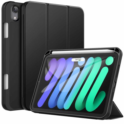 JETech Case for iPad mini (A17 Pro, 2024 Model, 7th Generation) / mini 6 (2021 Model, 6th Generation), Slim Tablet Cover with Soft TPU Back, Auto Wake/Sleep