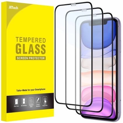 JETech Full Coverage Screen Protector for iPhone 11/iPhone XR 6.1-Inch, 9H Tempered Glass Film Case-Friendly, HD Clear, 3-Pack