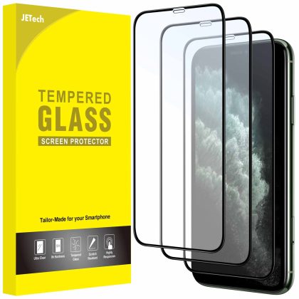 JETech Full Coverage Screen Protector for iPhone 11 Pro Max/iPhone XS Max 6.5-Inch, 9H Tempered Glass Film Case-Friendly, HD Clear, 3-Pack
