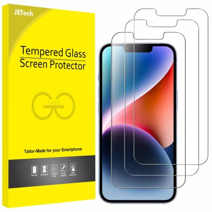 JETech Screen Protector for iPhone 16e 2025, iPhone 14 6.1-Inch, Tempered Glass Film, 3-Pack