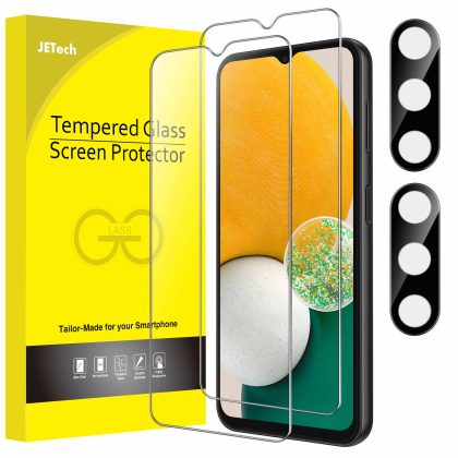 JETech Screen Protector for Samsung Galaxy A13 / A13 5G with Camera Lens Protector, Tempered Glass Film, HD Clear, 2-Pack Each