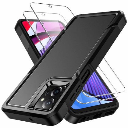 JETech Case for Motorola Moto G Power 5G 2023 with 2-Pack Tempered Glass Screen Protector, Heavy Duty Rugged Matte Finish Protective Shockproof Dual Layer Phone Cover