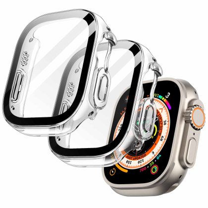 JETech Case with Screen Protector for Apple Watch Ultra 3/2/1 49mm, Overall Protective Cover, Built-in Tempered Glass Film High Sensitivity, 2 Pack