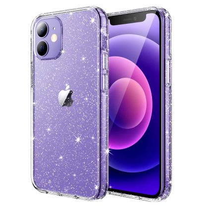 JETech Glitter Case for iPhone 12 Mini, 5.4-Inch, Bling Sparkle Shockproof Phone Bumper Cover, Cute Sparkly for Women and Girls