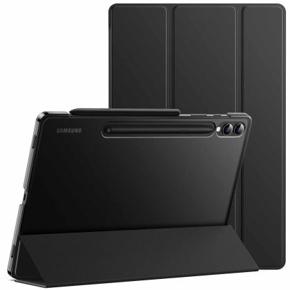 JETech Case for Samsung Galaxy Tab S10 Plus/Tab S9 Plus 12.4-Inch, Translucent Back Tri-Fold Stand Protective Tablet Cover, Support S Pen Charging, Auto Wake/Sleep