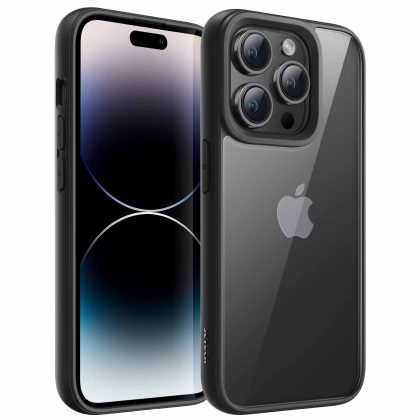 JETech Case for iPhone 14 Pro 6.1-Inch, Shockproof Phone Bumper Cover, Solid Color Matte TPU Frame, Anti-Scratch Clear Back