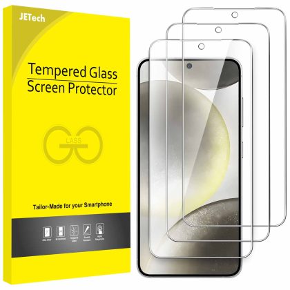 JETech Screen Protector for Samsung Galaxy S24 5G 6.1-Inch, Tempered Glass Film, Fingerprint ID Compatible, HD Clear, 3-Pack