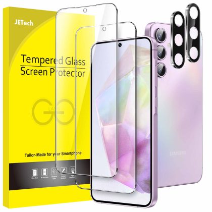 JETech Screen Protector for Samsung Galaxy A35 5G with Camera Lens Protector, 9H Tempered Glass Film, HD Clear, 2-Pack Each
