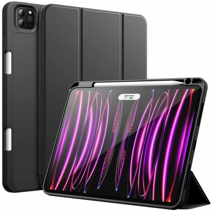 JETech Case for iPad Pro 11 Inch 2022/2021/2020 Model (4th/3rd/2nd Generation), with Pencil Holder, Support 2nd Pencil Charging, Slim Tablet Cover with Soft TPU Back, Auto Wake/Sleep