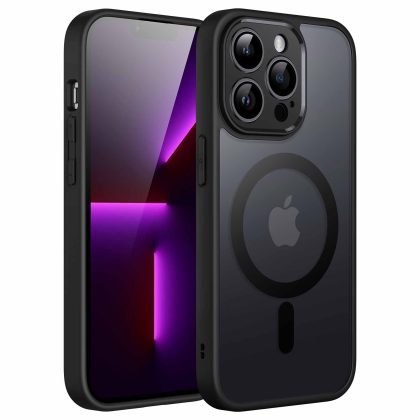 JETech Magnetic Case for iPhone 13 Pro 6.1-Inch, Compatible with MagSafe, Translucent Matte Back Camera Lens Full Protection Slim Shockproof Phone Cover
