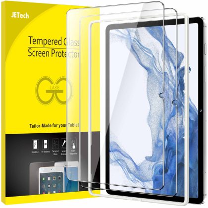 JETech Screen Protector for Samsung Galaxy Tab S8 Plus 2022 / Tab S7 FE 2021 / Tab S7 Plus 2020 12.4-Inch with Easy Installation Frame, Tempered Glass Film, HD Clear, 2-Pack