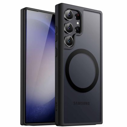 JETech Magnetic Case for Samsung Galaxy S23 Ultra 5G 6.8-Inch, Compatible with MagSafe, Translucent Matte Back Shockproof Phone Cover