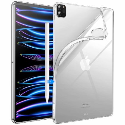 JETech Case for iPad Pro 11-Inch 2022/2021/2020 Model (4th/3rd/2nd Generation), Soft TPU Transparent Slim Shockproof Tablet Cover, Support Pencil 2nd Charging - Clear