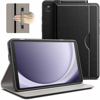 JETech Case for Samsung Galaxy Tab A9 8.7-Inch 2023, PU Leather Business Folio Stand Protective Tablet Cover with Pocket & Straps, Multi-Angle Viewing