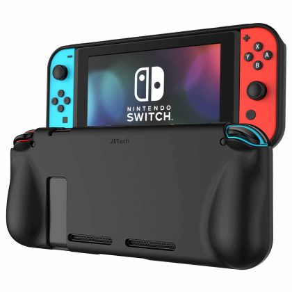 JETech Protective Case for Nintendo Switch 2017, Grip Cover with Shock-Absorption and Anti-Scratch Design (Black)