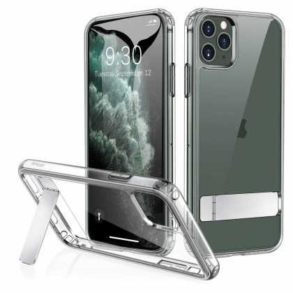 JETech Case for iPhone 11 Pro 5.8-Inch with Stand, Support Wireless Charging, Slim Shockproof Bumper Phone Cover, 3-Way Metal Kickstand