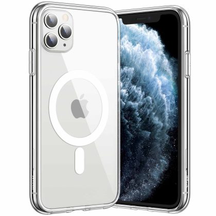 JETech Magnetic Case for iPhone 11 Pro 5.8-Inch Compatible with MagSafe Wireless Charging, Shockproof Phone Bumper Cover, Anti-Scratch Clear Back
