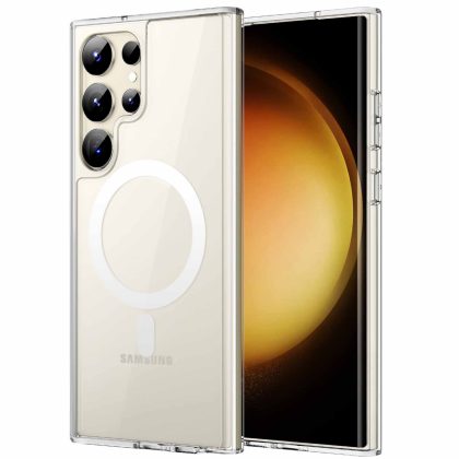 JETech Magnetic Case for Samsung Galaxy S23 Ultra 6.8-Inch, Compatible with MagSafe, Shockproof Protective Phone Cover, Non-Yellowing Hard Clear PC Back