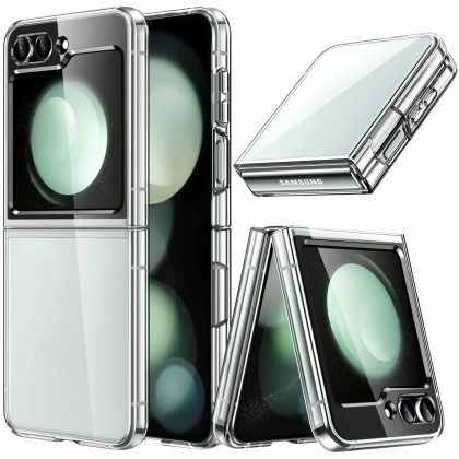 JETech Case for Samsung Galaxy Z Flip 5, Crystal Transparent Hard PC Shell, Anti-Scratch Shockproof Slim Protective Phone Cover