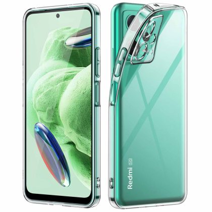 JETech Case for Xiaomi Redmi Note 12 5G, Soft TPU Transparent Shockproof Slim Phone Cover with Camera Lens Full Protection