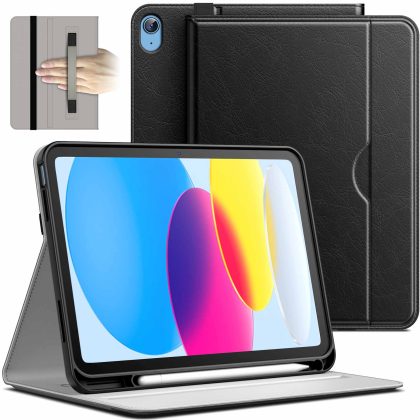JETech Case for iPad (A16) 11th/10th Generation (2025/2022), PU Leather Business Folio Protective Tablet Cover with Pencil Holder & Pocket, Multi-Angle Viewing
