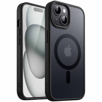 JETech Magnetic Case for iPhone 15 Plus 6.7-Inch Compatible with MagSafe, Translucent Matte Back Slim Shockproof Phone Cover