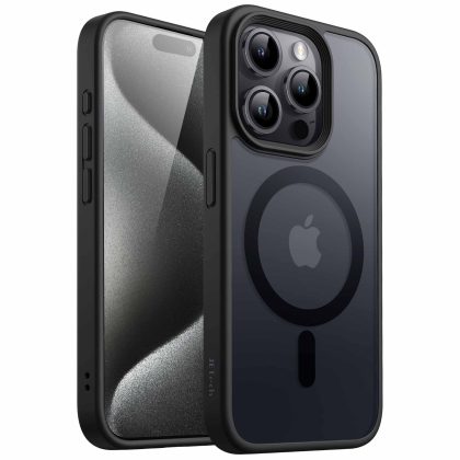 JETech Magnetic Case for iPhone 15 Pro 6.1-Inch Compatible with MagSafe, Translucent Matte Back Slim Shockproof Phone Cover