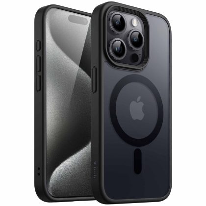 JETech Magnetic Case for iPhone 15 Pro Max 6.7-Inch Compatible with MagSafe, Translucent Matte Back Slim Shockproof Phone Cover