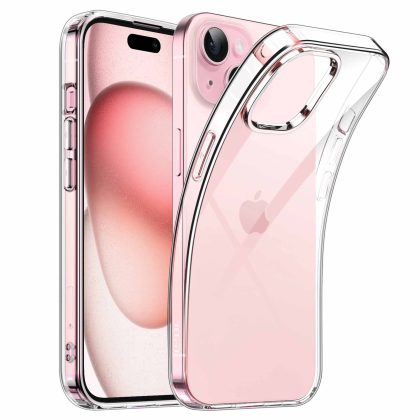 JETech Case for iPhone 15 6.1-Inch, Soft TPU Transparent Slim Protective Phone Cover with Shock-Absorption, Support Wireless Charging