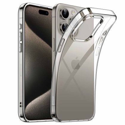 JETech Case for iPhone 15 Pro 6.1-Inch, Soft TPU Transparent Slim Protective Phone Cover with Shock-Absorption, Support Wireless Charging