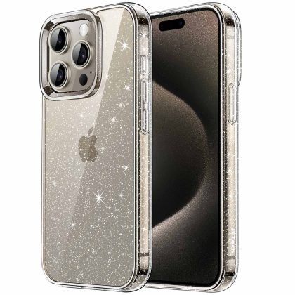 JETech Glitter Case for iPhone 15 Pro Max 6.7-Inch, Bling Sparkle Shockproof Phone Bumper Cover, Cute Sparkly for Women and Girls