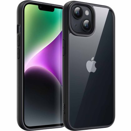 JETech Case for iPhone 14 Plus 6.7-Inch, Shockproof Phone Bumper Cover, Solid Color Matte TPU Frame, Anti-Scratch Clear Back