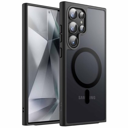 JETech Magnetic Case for Samsung Galaxy S24 Ultra 5G, Compatible with MagSafe, Translucent Matte Back Shockproof Phone Cover