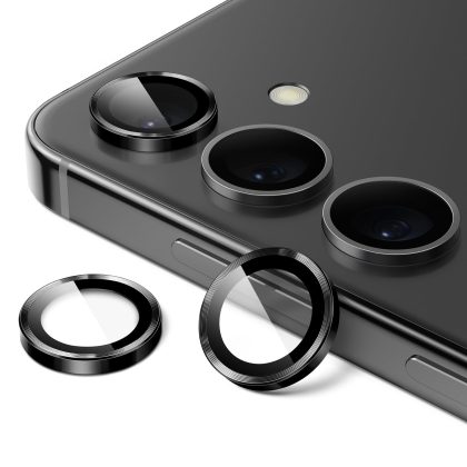 JETech Camera Lens Protector for Samsung Galaxy S25 5G, 9H Tempered Glass Metal Individual Ring Cover, Easy Installation Tray, HD Clear, 1 Set
